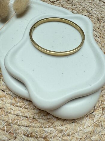 Goldener Armreif Edelstahl Wasserfest | Minimalistische Armspange Vergoldet | Zeitloser Schmuck Elegant | Geschenk für Sie | Armband