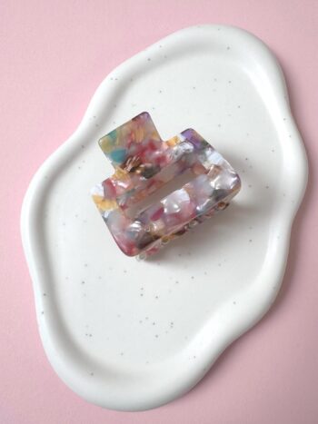 Pastel Harz Haarklammer mit schönem Muster | Acetate Haarspange 5,0 cm | süßes Haar-Accessoire für Frauen & Mädchen, Geschenk für Sie