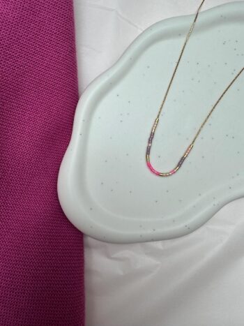 Zierliche Miyuki Kette, Boho Kette, Layering Kette, bunte schlichte, minimalistische Kette, Brautjungfern Geschenk, Edelstahl Gold, Neon