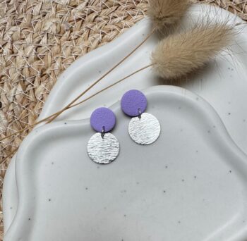 Handgemachte Ohrringe aus Clay und Edelstahl | Runde Statement-Ohrringe | Minimalistische Statement Ohrringe | Geschenk | Wasserfest (3)