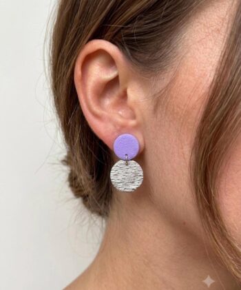 Handgemachte Ohrringe aus Clay und Edelstahl | Runde Statement-Ohrringe | Minimalistische Statement Ohrringe | Geschenk | Wasserfest (3)